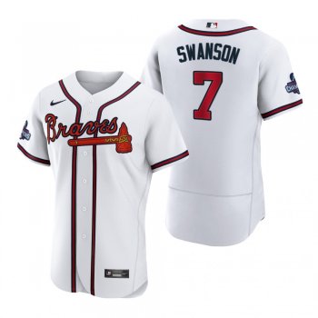 Atlanta Braves Dansby Swanson White 2021 World Series Champions Authentic Jersey