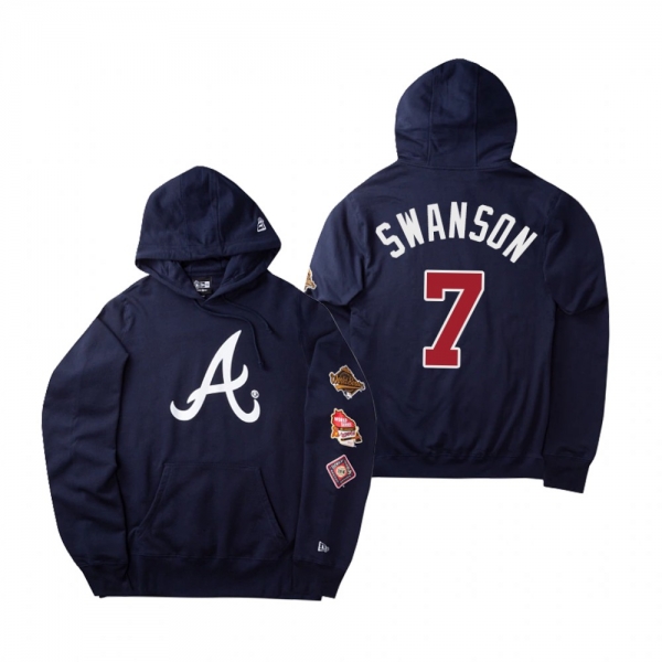 Atlanta Braves Dansby Swanson Blue World Champions Hoodie