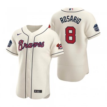 Atlanta Braves Eddie Rosario Cream 2021 World Series Jersey