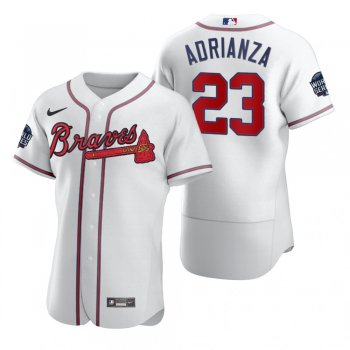 Atlanta Braves Ehire Adrianza White 2021 World Series Authentic Jersey