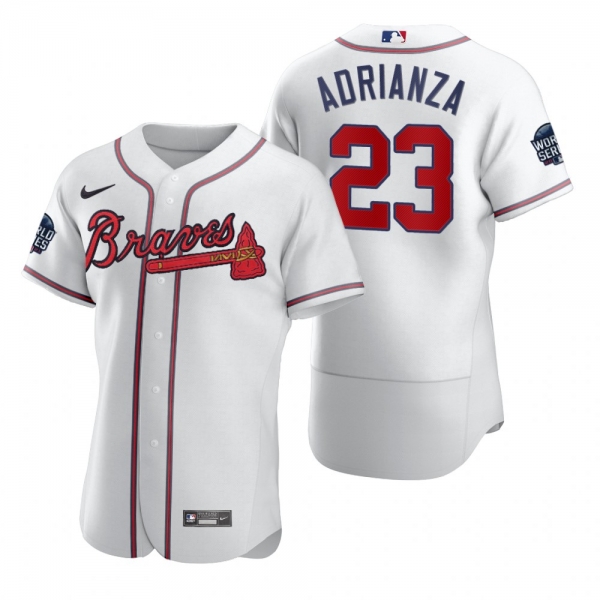 Atlanta Braves Ehire Adrianza White 2021 World Series Authentic Jersey