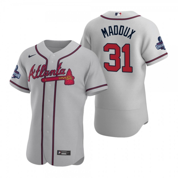 Atlanta Braves Greg Maddux Gray 2021 World Series Champions Authentic Jersey