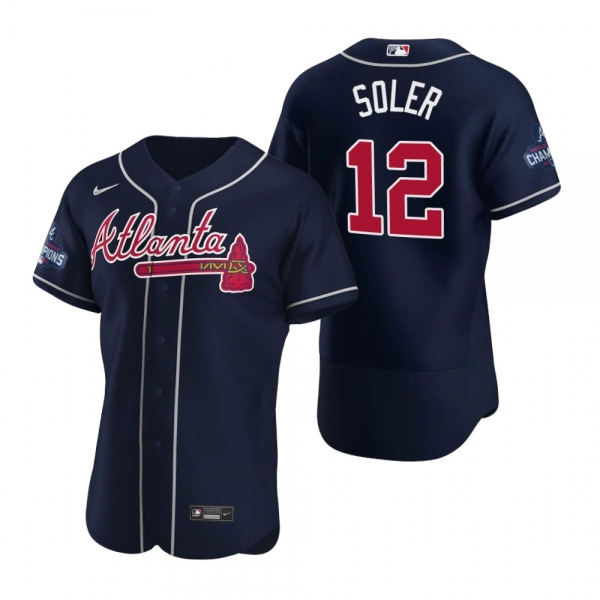 Atlanta Braves Jorge Soler Navy 2021 World Series Champions Authentic Jersey