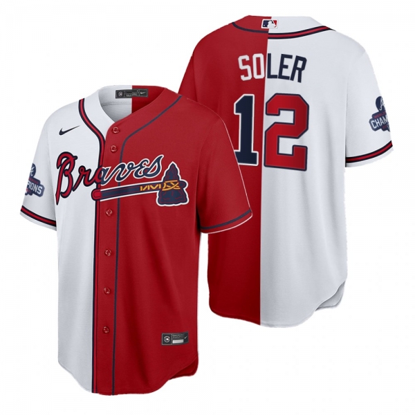 Atlanta Braves Jorge Soler Split Red White 2021 World Series Champions Jersey