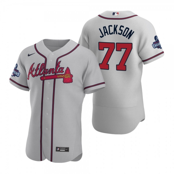 Atlanta Braves Luke Jackson Gray 2021 World Series Champions Authentic Jersey