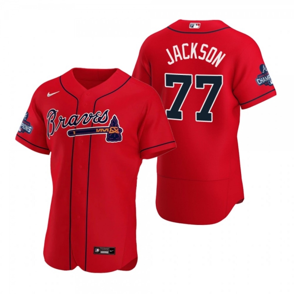 Atlanta Braves Luke Jackson Red 2021 World Series Champions Authentic Jersey