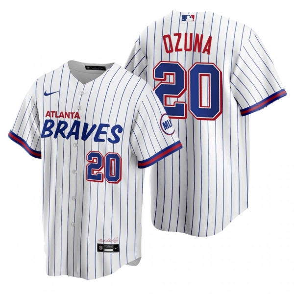 Atlanta Braves Marcell Ozuna White 2021 City Connect Replica Jersey