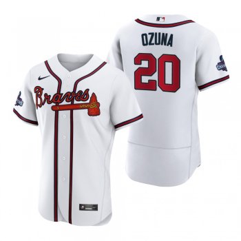 Atlanta Braves Marcell Ozuna White 2021 World Series Champions Authentic Jersey