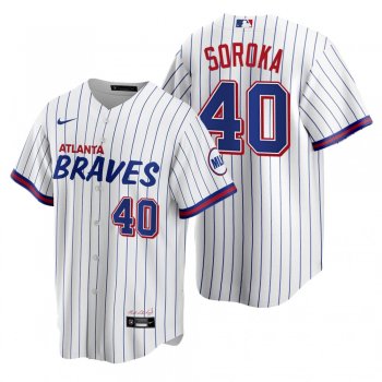 Atlanta Braves Mike Soroka White 2021 City Connect Replica Jersey