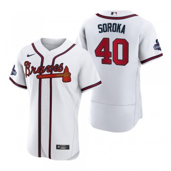 Atlanta Braves Mike Soroka White 2021 World Series Champions Authentic Jersey