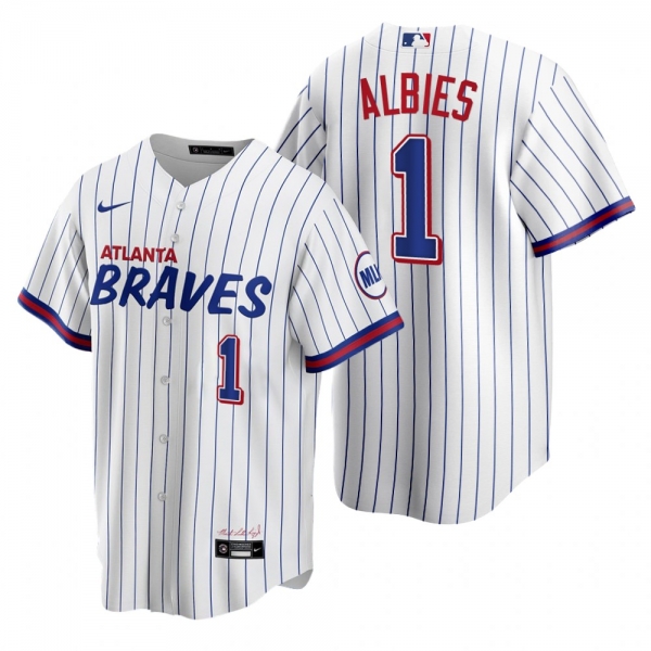 Atlanta Braves Ozzie Albies White 2021 City Connect Replica Jersey