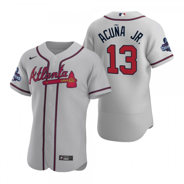 Atlanta Braves Ronald Acuna Jr. Gray 2021 World Series Champions Authentic Jersey