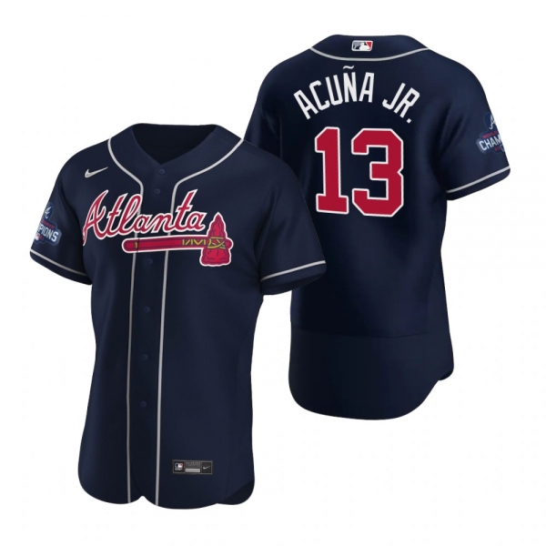 Atlanta Braves Ronald Acuna Jr. Navy 2021 World Series Champions Authentic Jersey