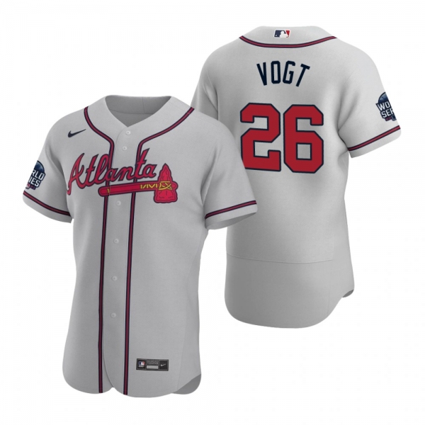 Atlanta Braves Stephen Vogt Gray 2021 World Series Jersey