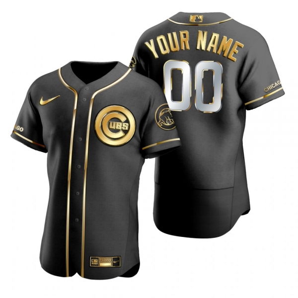 Chicago Cubs Custom Nike Black Golden Edition Authentic Jersey