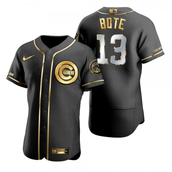 Chicago Cubs David Bote Nike Black Golden Edition Authentic Jersey