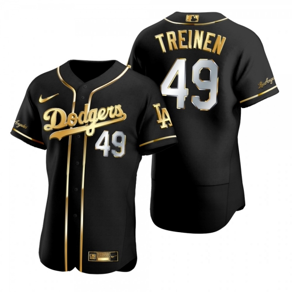 Los Angeles Dodgers Blake Treinen Nike Black Golden Edition Authentic Jersey