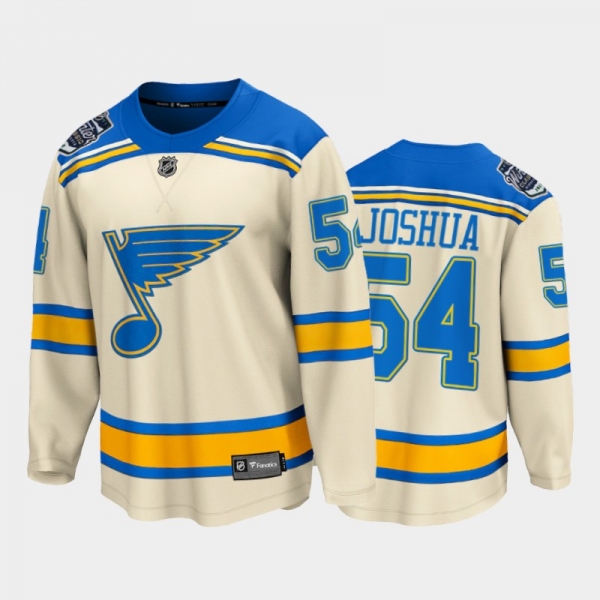 St. Louis Blues #54 Dakota Joshua 2022 Winter Classic Cream Bluenote Jersey