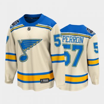 St. Louis Blues #57 David Perron 2022 Winter Classic Cream Bluenote Jersey