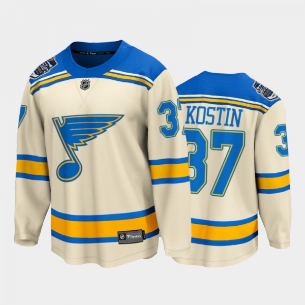 St. Louis Blues #37 Klim Kostin 2022 Winter Classic Cream Bluenote Jersey