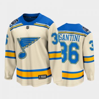 St. Louis Blues #36 Steven Santini 2022 Winter Classic Cream Bluenote Jersey