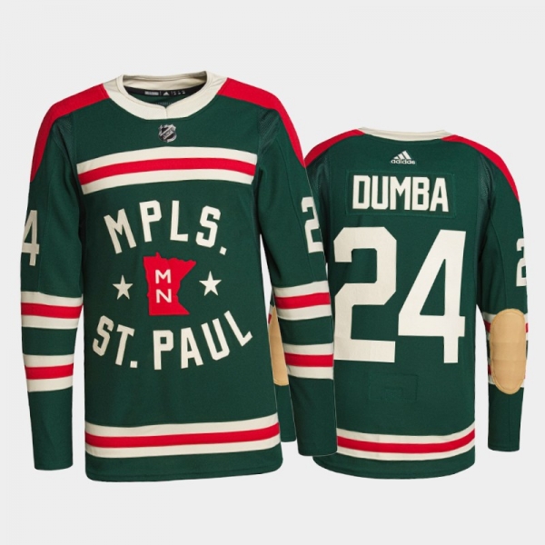 Minnesota Wild #24 Matt Dumba 2022 Winter Classic Green Authentic Jersey