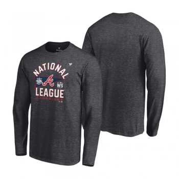 Men's Atlanta Braves Charcoal Locker Room Long Sleeve T-Shirt 2021 National League Champions