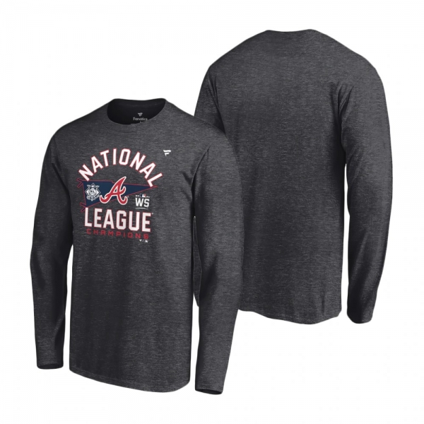 Men's Atlanta Braves Charcoal Locker Room Long Sleeve T-Shirt 2021 National League Champions