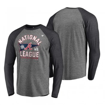 Men's Atlanta Braves Gray Locker Room Long Sleeve T-Shirt 2021 National League Champions