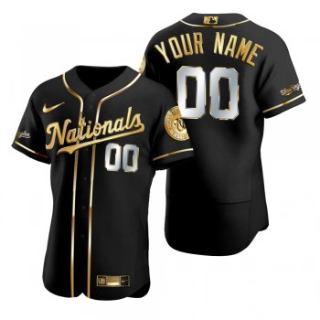 Washington Nationals Custom Nike Black Gold Edition Authentic Jersey