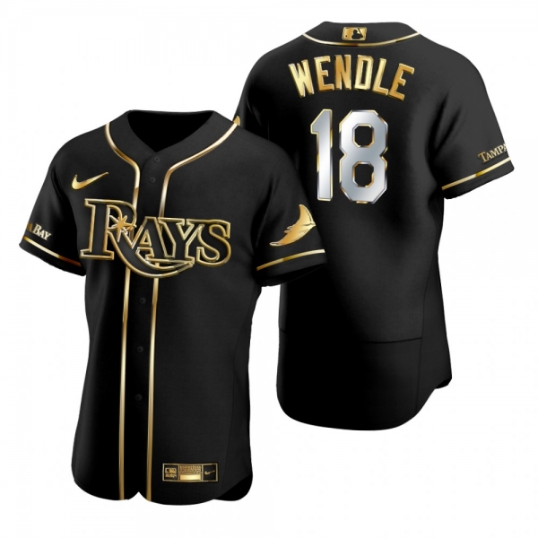 Tampa Bay Rays Joey Wendle Nike Black Gold Edition Authentic Jersey