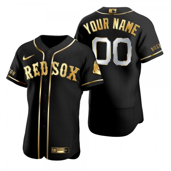 Boston Red Sox Custom Nike Black Golden Edition Authentic Jersey