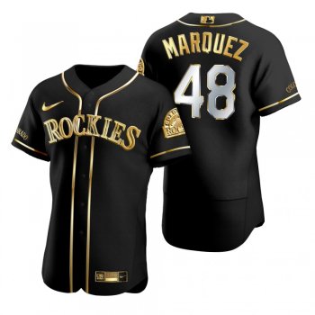 Colorado Rockies German Marquez Nike Black Gold Edition Authentic Jersey