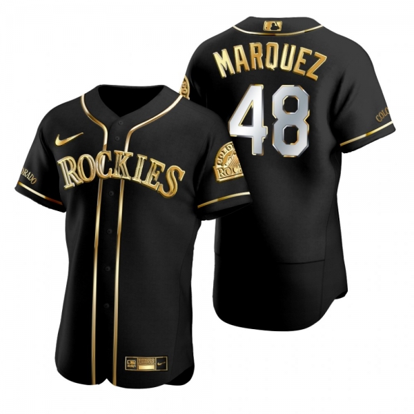 Colorado Rockies German Marquez Nike Black Gold Edition Authentic Jersey