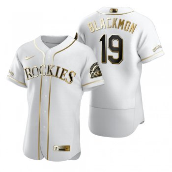 Colorado Rockies Charlie Blackmon Nike White Authentic Golden Edition Jersey