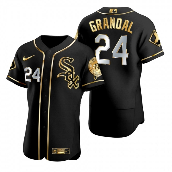 Chicago White Sox Yasmani Grandal Nike Black Golden Edition Authentic Jersey