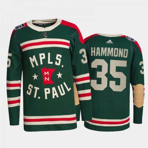 Minnesota Wild Andrew Hammond #35 2022 Winter Classic Green Authentic Jersey