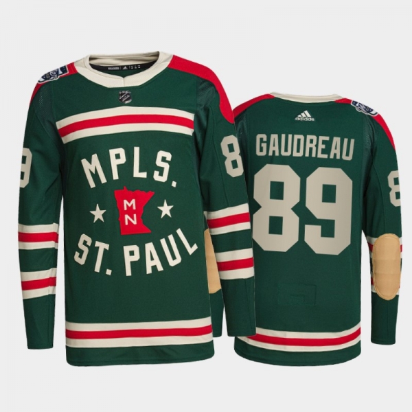 Minnesota Wild Frederick Gaudreau #89 2022 Winter Classic Green Authentic Jersey