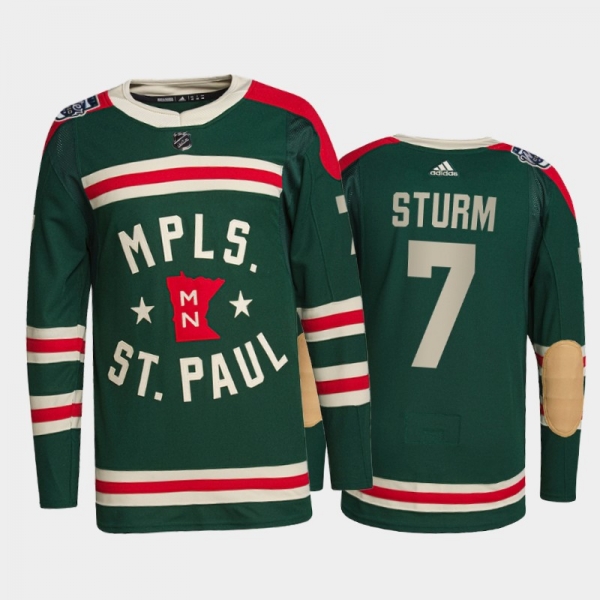 Minnesota Wild Nico Sturm #7 2022 Winter Classic Green Authentic Jersey