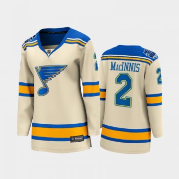 Women St. Louis Blues Al MacInnis #2 2022 Winter Classic Bluenote Jersey Cream