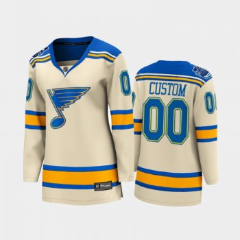 Women St. Louis Blues Custom #00 2022 Winter Classic Bluenote Jersey Cream