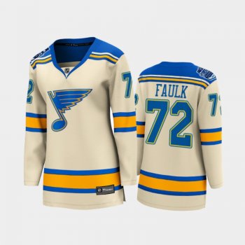 Women St. Louis Blues Justin Faulk #72 2022 Winter Classic Bluenote Jersey Cream