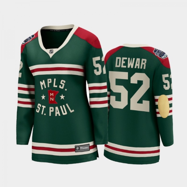 Women Minnesota Wild Connor Dewar #52 2022 Winter Classic State of Hockey Jersey Green