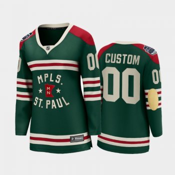 Women Minnesota Wild Custom #00 2022 Winter Classic State of Hockey Jersey Green