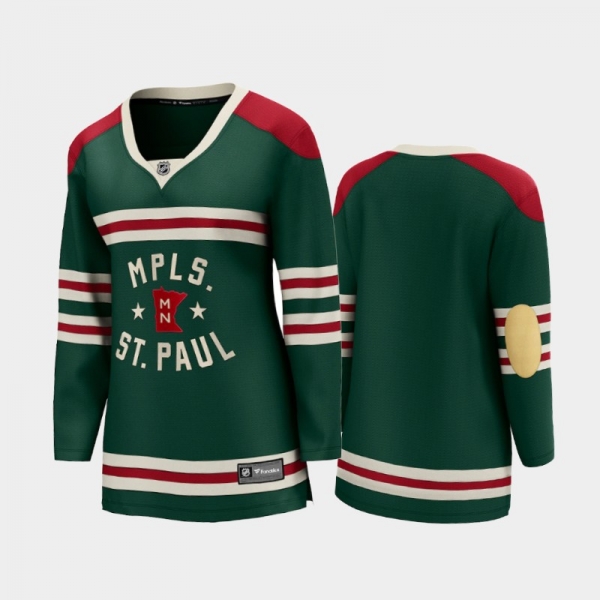 Women Minnesota Wild 2022 Winter Classic State of Hockey Jersey Green