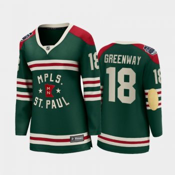 Women Minnesota Wild Jordan Greenway #18 2022 Winter Classic State of Hockey Jersey Green