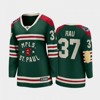 Women Minnesota Wild Kyle Rau #37 2022 Winter Classic State of Hockey Jersey Green