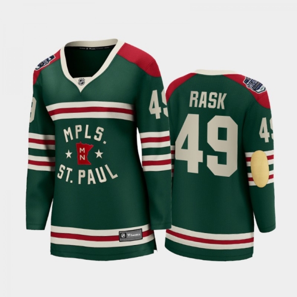 Women Minnesota Wild Victor Rask #49 2022 Winter Classic State of Hockey Jersey Green