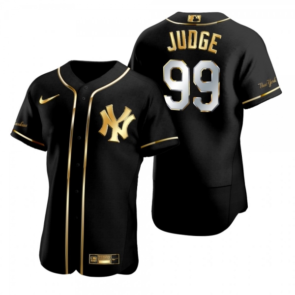 New York Yankees Aaron Judge Nike Black Golden Edition Authentic Jersey