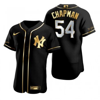 New York Yankees Aroldis Chapman Nike Black Golden Edition Authentic Jersey